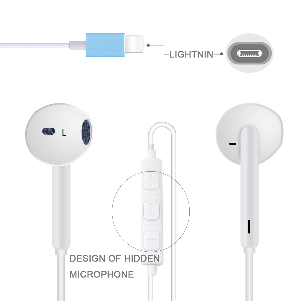 

Проводная гарнитура для Apple iPhone 11 12, стереогарнитура с микрофоном, Bluetooth-гарнитура для Android iPhone 7 8 Plus x XR XS Max 6