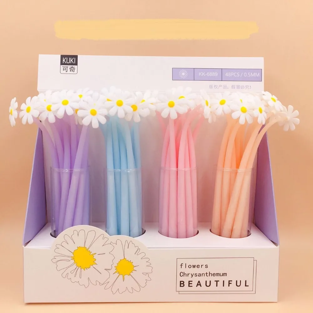 Ellen Брук 1 шт. 0 5 мм черные чернила Хризантема цветы силиконовая гелевая ручка