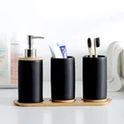 Креативная керамическая бамбуковая стеклянная чашка держатель для зубной щетки ванная комната контейнер для эмульсии кухня для мытья посуды жидкий контейнер