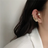 unusual tin foil lava ear clip noisy cold style pearl ins design sense personality punk female drop earrings