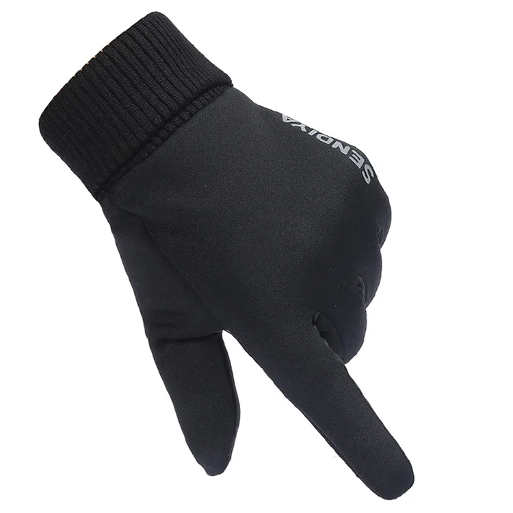 Новые зимние теплые уличные перчатки для мужчин и женщин, износостойкие перчатки для пешего туризма, катания на лыжах и бега - Цвет: Черный