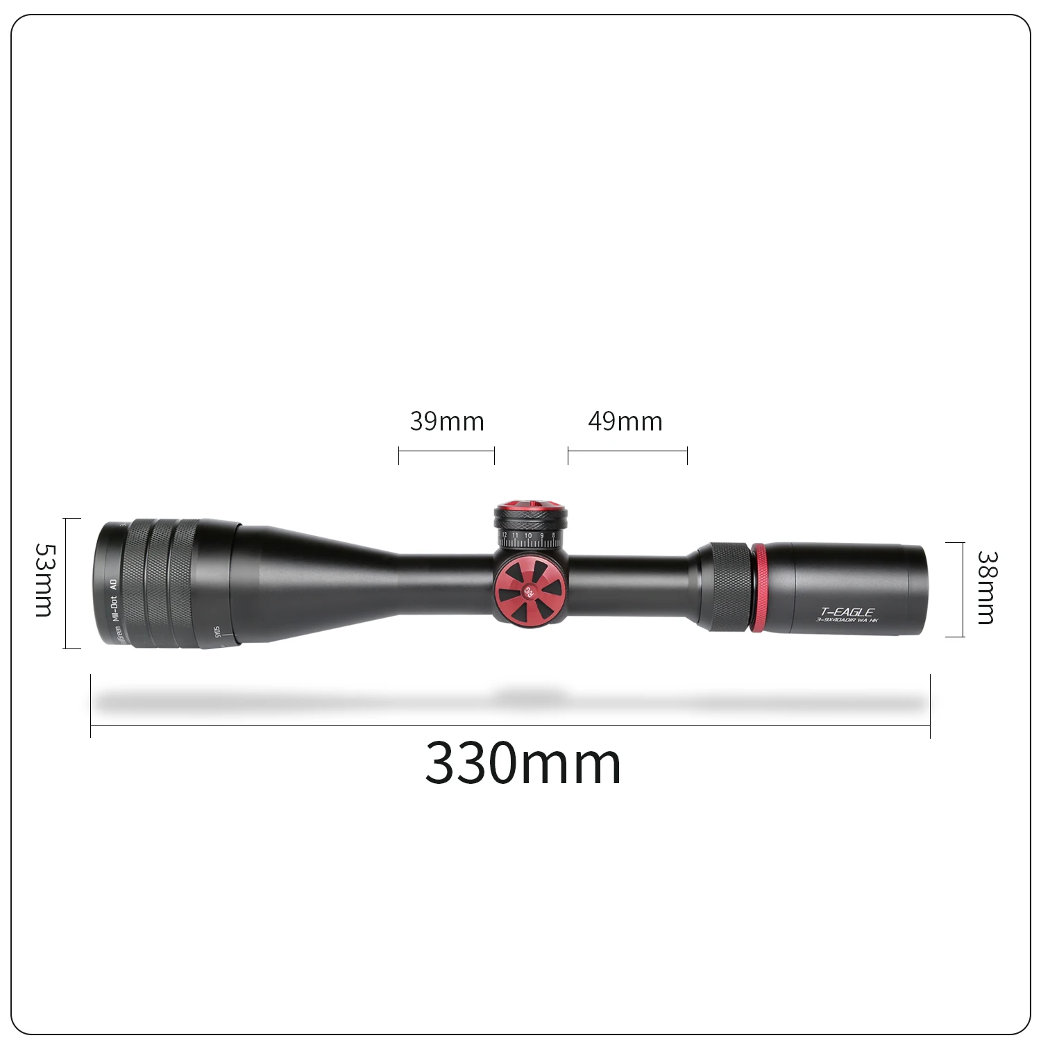 

Оптический прицел T-eagle SR3-9X40AOIRB, зеленый, красный, оптическая винтовка, снайперские компактные прицелы, охотничьи прицелы, оптика с красной т...