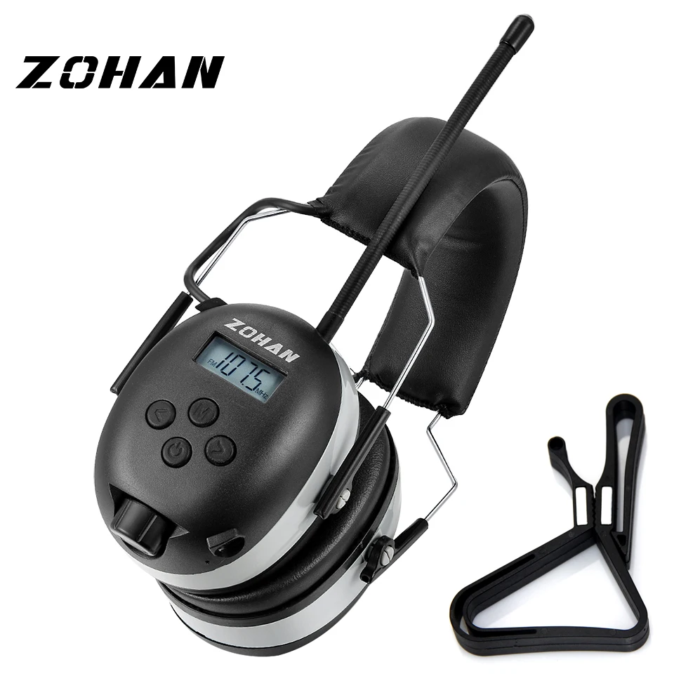 ZOHAN Цифровой AM/FM стерео радио наушники NRR 24dB защита ушей для кошения Профессиональный слуховой протектор радио наушники