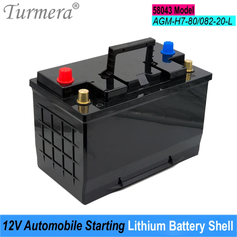 

Turmera 12V Automobile Starting Lithium Batteries Shell Car Battery Box for 58043 Series AGM H7-80 082-20 Replace Lead-Acid Use