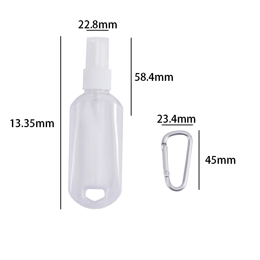 

Refillable Bottles Plastic Carabiner Hook Bottle With Container Travel Portable Bottle Transparent Hand Soap Bottle