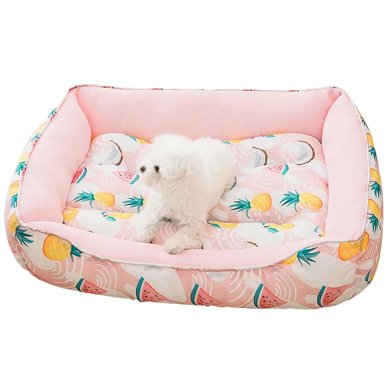 

Новые товары для домашних животных летняя крутая подушка для собаки мягкий диван для сна для кошки Удобная зеленая кровать для щенка гнездо...