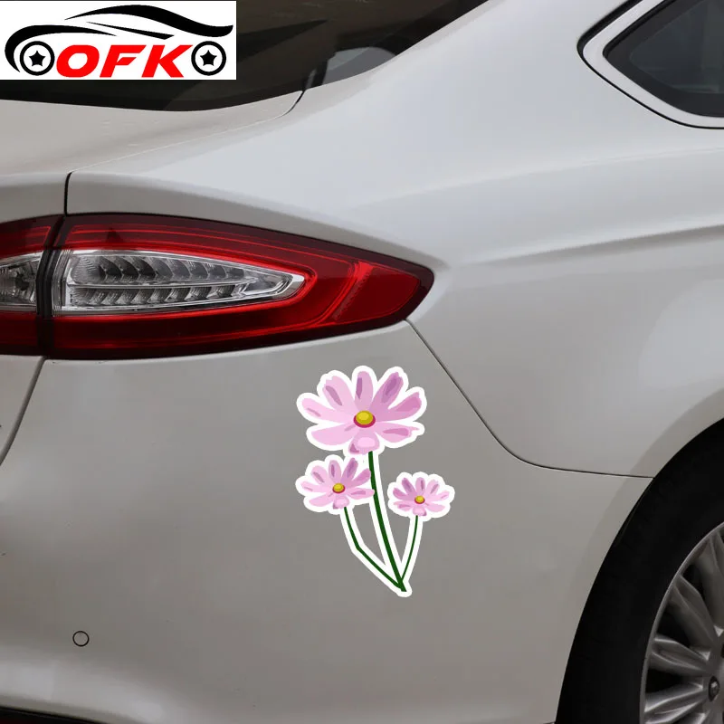 Красивые цветы гибискуса розовый цветок автомобильные наклейки аксессуары