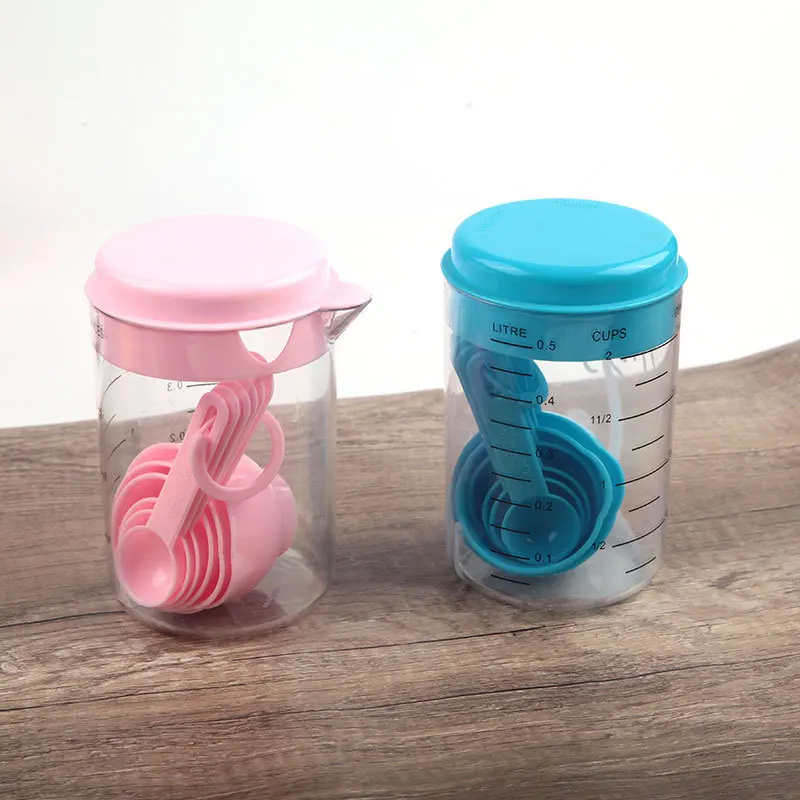 

2021 Measuring Spoon Measuring Cup Set 500ml Kitchen Baking Accessories Tool 7pc Combined Measuring Flour Spoon