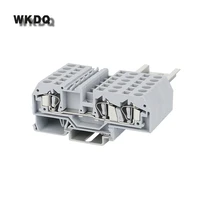 10pcs 282 681 spring cage clamp mount twin 3 conductor 282 681 plug 6 mm%c2%b2 wire electrical connector din rail terminal block