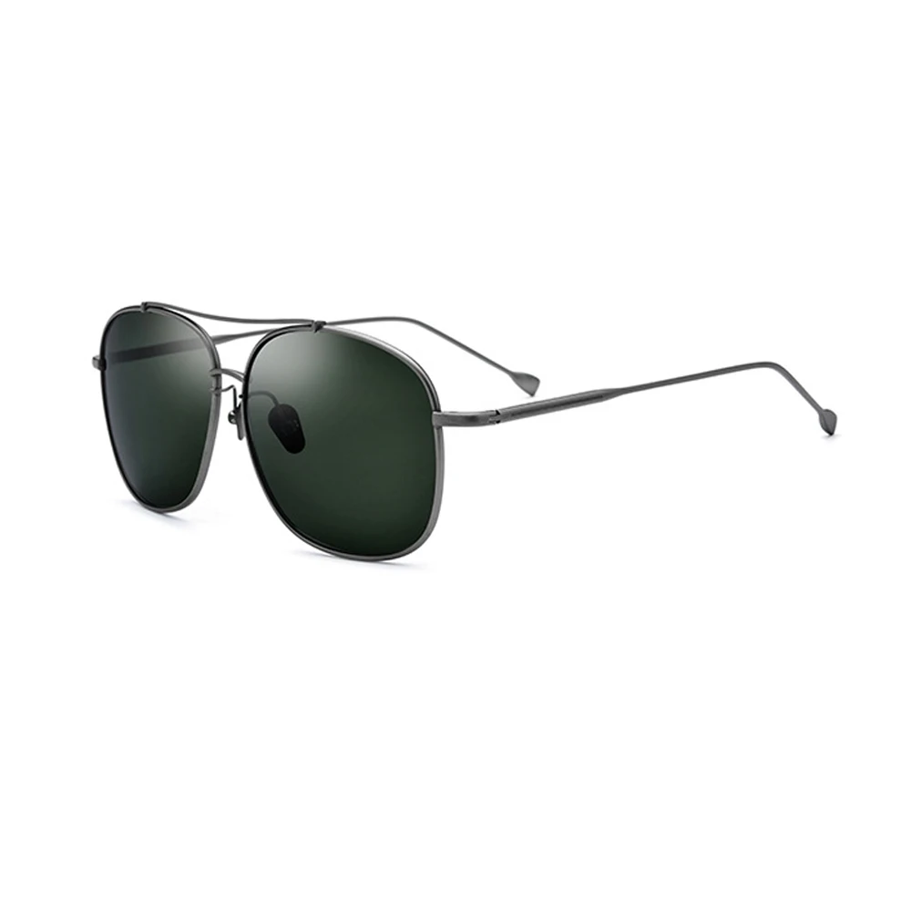 

Men Polarized Sunglasses Metal Frame Black/Gold/Green Lens Oversize Driving Glasses For Men With Box