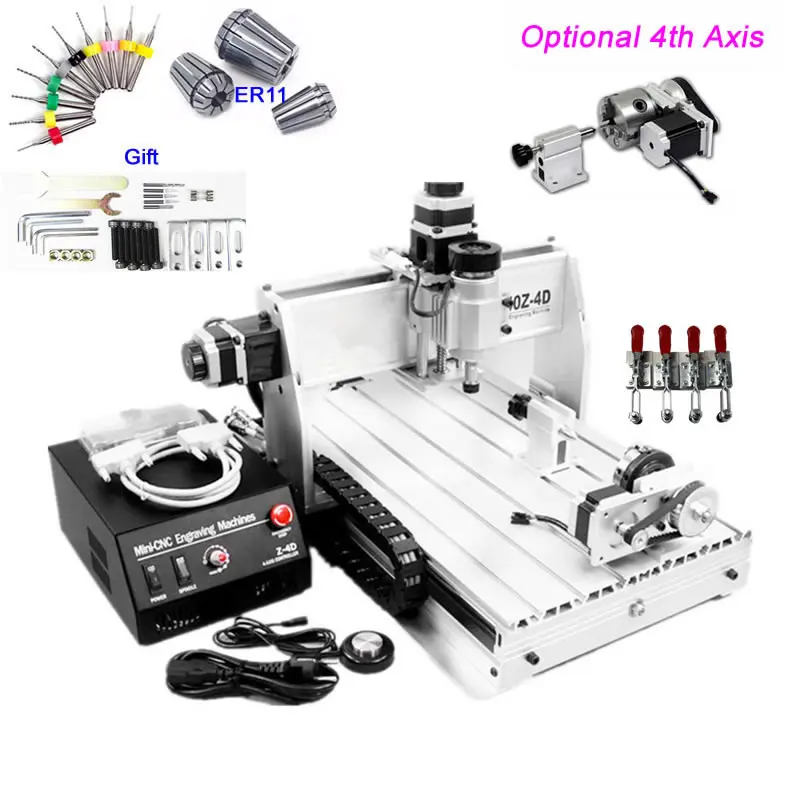 Фрезерный станок с 4 осями 3D фрезерный ЧПУ гравировальный 3040 для печатных плат