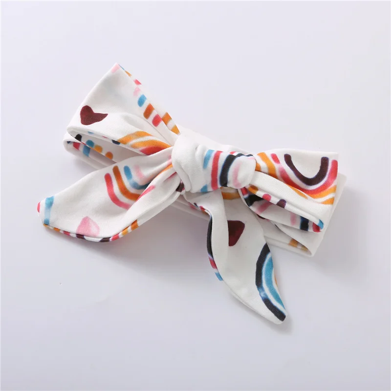 

3Pcs Outfit Set Infant Kids Baby 3 Color Headband Long Sleeve Rainbow Print Romper Pants Set Unisex Children Clothes 0-24M