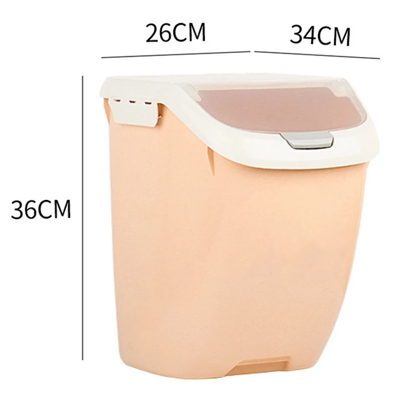 15Kg Rice Storage Box Sealed Moisture-Proof Large Capacity Grain Flour Container Kitchen Flip Cover Orange-L |