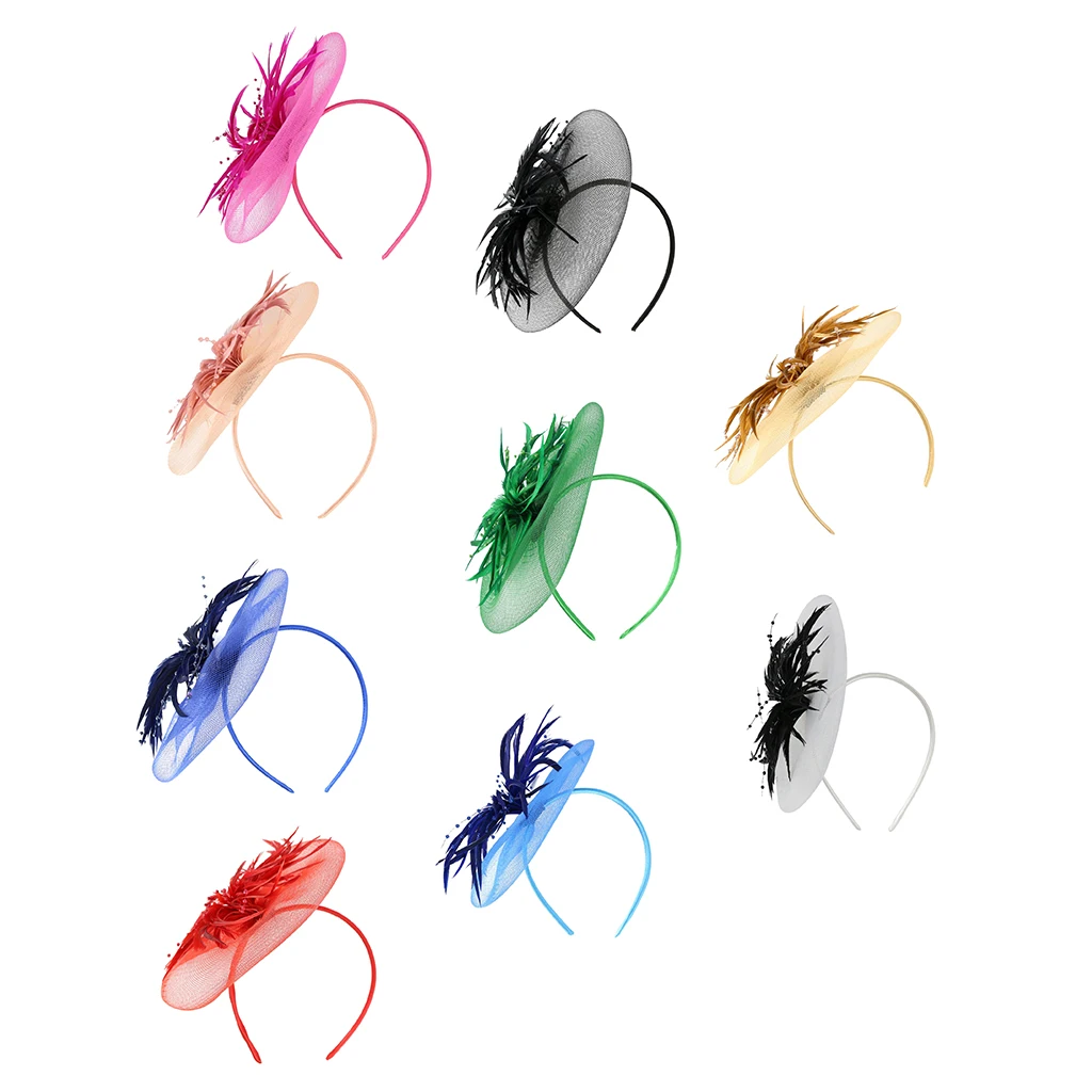 

Винтажный женский сетчатый, с перьями ободок-Вуалетка 1920 Свадебные королевские аксессуары для волос Ascot