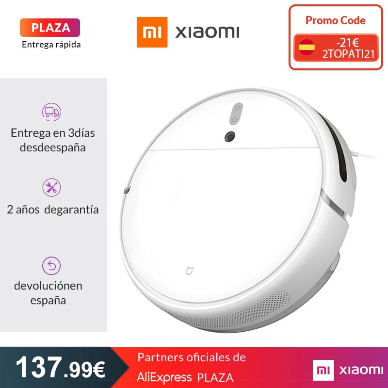 Робот пылесос Xiaomi Mi 1C для дома автоматическое подметание ковров и влажная уборка