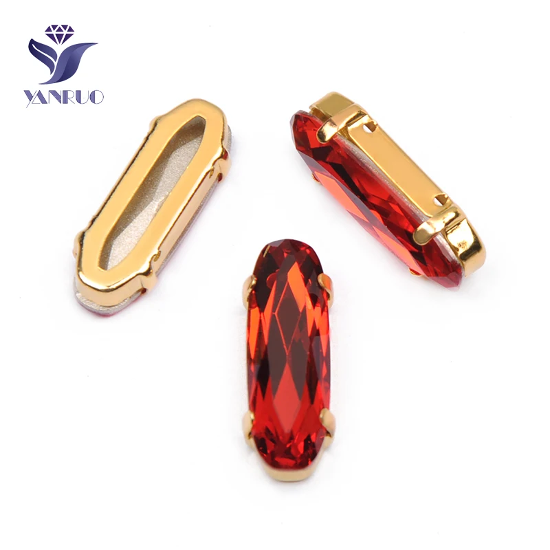 Light Siam YANRUO 4161, удлиненные Стразы для багета, хрустальные причудливые камни с когтями, K9 точечные Стразы для рукоделия - Цвет: Light Siam