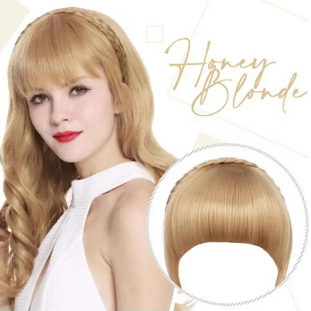 

Braided Wig Hair Natural Looking Highest Elasticity Beauty Tool Women Gril Fake Braided Hair with Bang for Beauty