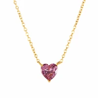 zmfashion love heart colored diamond luxury zircon necklace pendant for woman wild clavicle necklaces choker jewelry gift chain