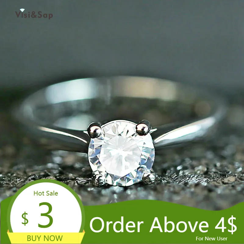 

Visisap Shinning Four Claw Cubic Zirconia Inlaid Rings for Women Wedding Engagement Ring Jewelry Accessories Dropshipping B2059
