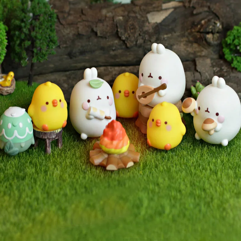 

Походная гитара Molang в виде кролика-три маленькие свинки-цветок сказочная красная капота для езды набор сказочных фигурок милые экшн-модели ...