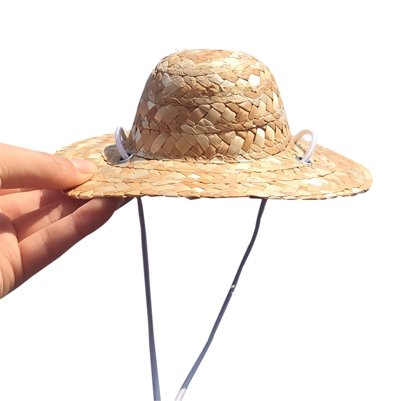 

Lovely Pet Straw Hat Colorful Adjustable Handcrafted Summer Cap Visor Party Hat for Gog Cat Pet Gifts DRSA889