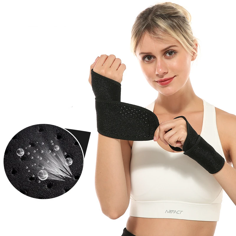 

1Pair Wrist Guard Band Brace Wrist Belt Tourmaline Self-Heating Far Infrared Magnetic Therapy Pads Sports Protection Wristband