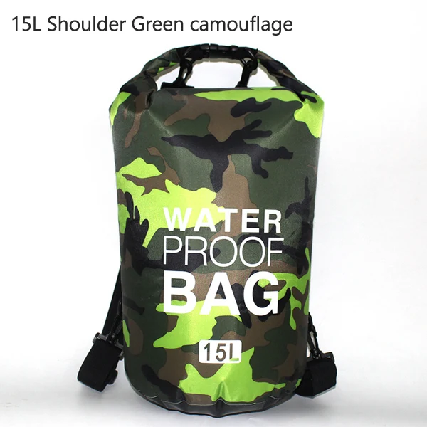 green 15L 5L/10L/20L/30L камуфляжная уличная сумка Портативная рафтинг водонепроницаемая сумка мешок для плавания сумка для воды треккинг - Цвет: green 15L