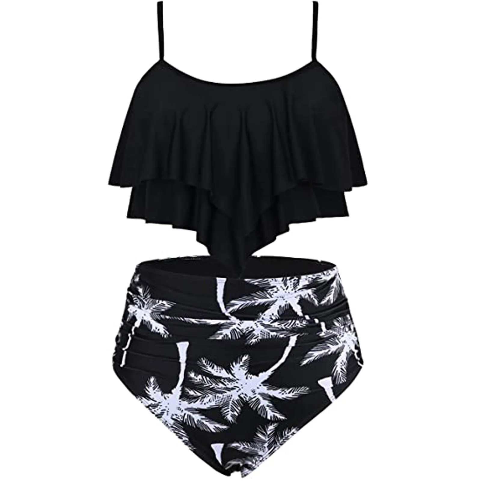 Женский комплект бикини с цветочным принтом плиссированный раздельный