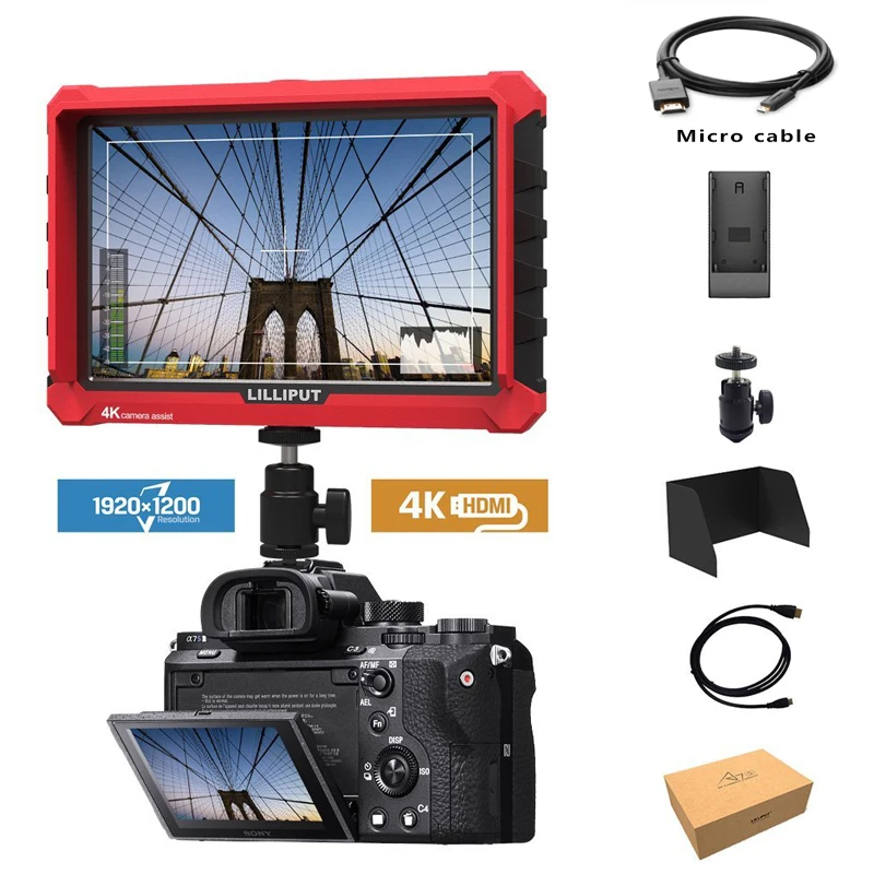 Монитор видеокамеры Lilliput A7S 7-дюймовый тонкий IPS Full HD 1920x1200 4K HDMI