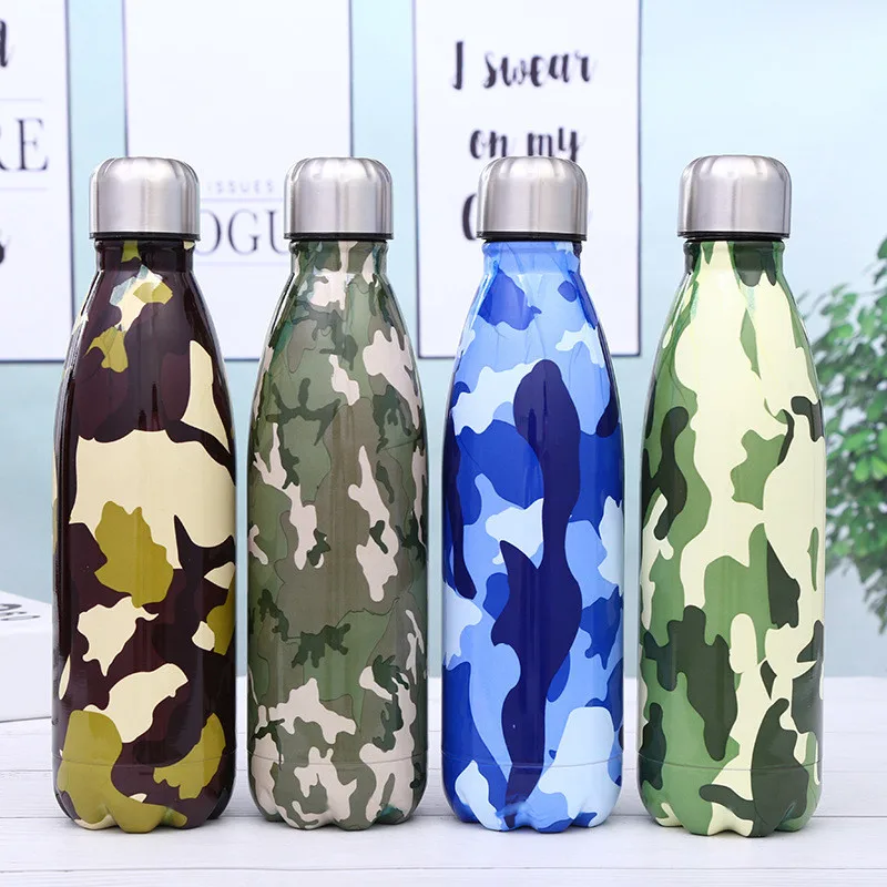 Камуфляжная печатная бутылка для воды вакуумная фляжка термос шейкер Спортивная