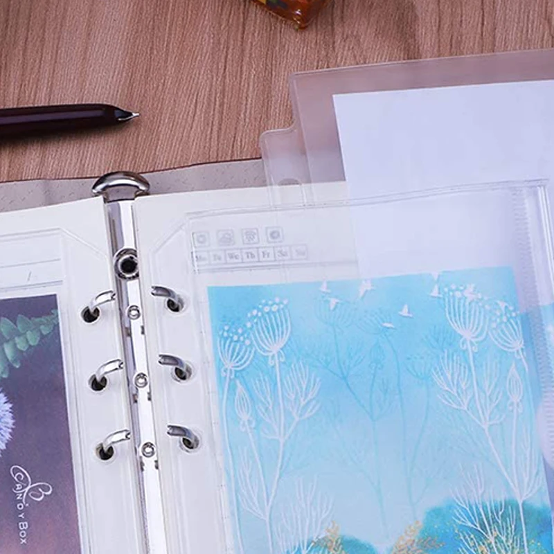 A6 Size 6 Holes Binder Pockets Zipper Folders Loose Leaf Bags for Documents Notebooks Cards 24 Pcs | Канцтовары для офиса и