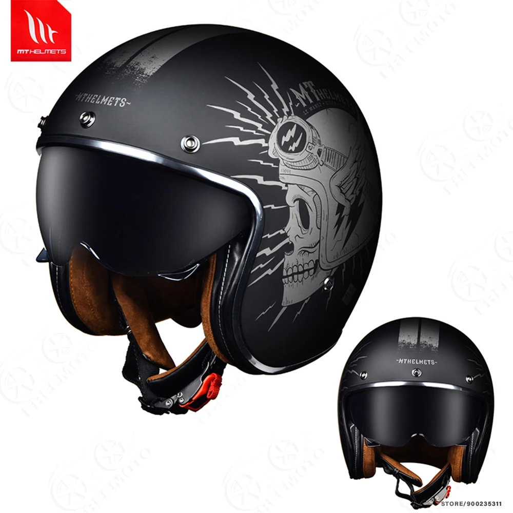 

Мотошлем MT Cascos в ретро стиле, защитный шлем в винтажном стиле, с сертификатом ECE, для мужчин и женщин