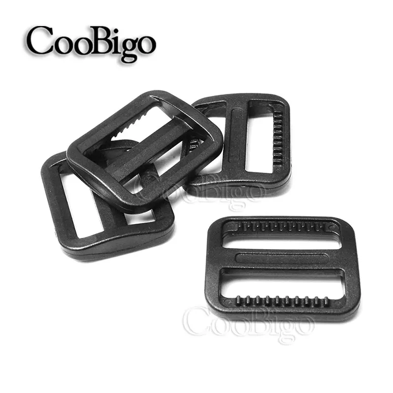 50 шт. трехскользящая Регулируемая пряжка 25 мм черный пластиковый для собак