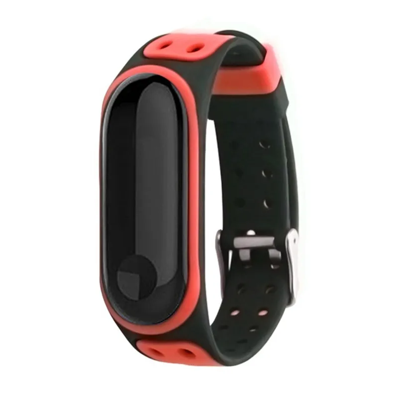 Спортивный ремешок для часов Xiaomi Mi Band 3 4 силиконовый двухцветный браслет