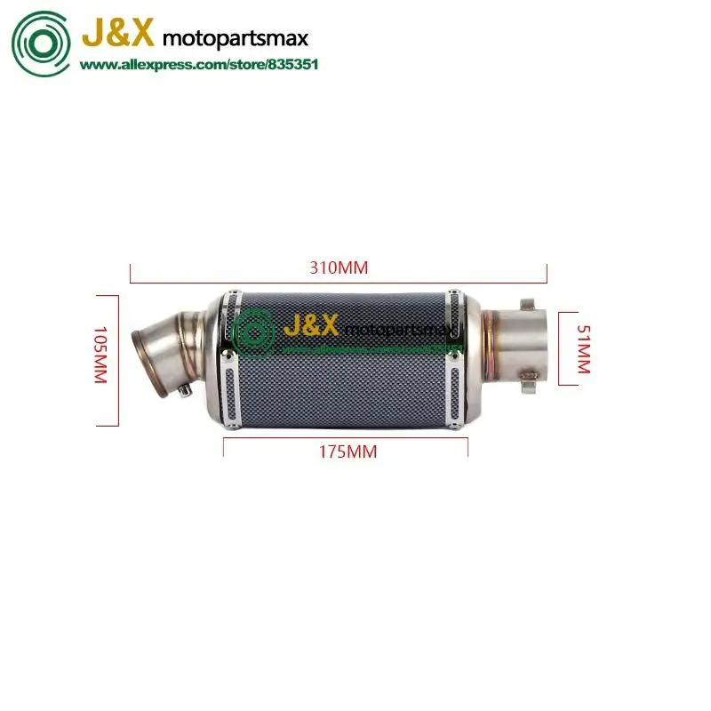 Выхлопной глушитель R6 из нержавеющей стали для мотоцикла среднее звено
