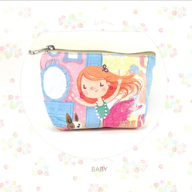 Холщовый кошелек мультяшный Женский Повседневный Кошелек на молнии Fsshion Сумочка