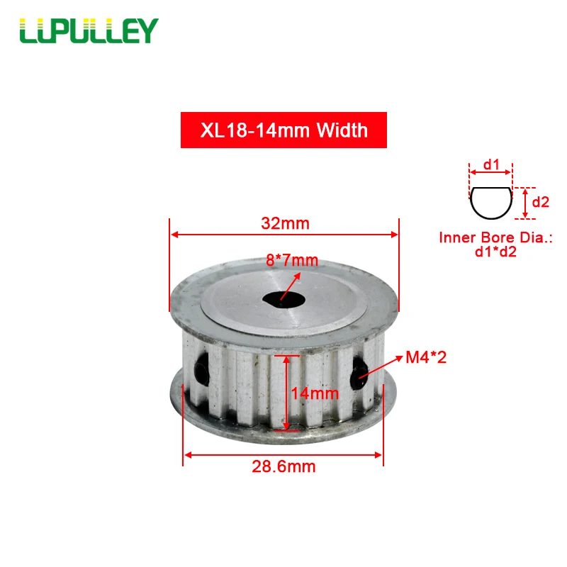 LUPULLEY XL 18 зубьев D образный отверстие зубчатый шкив диаметр отверстия: Зубчатый с
