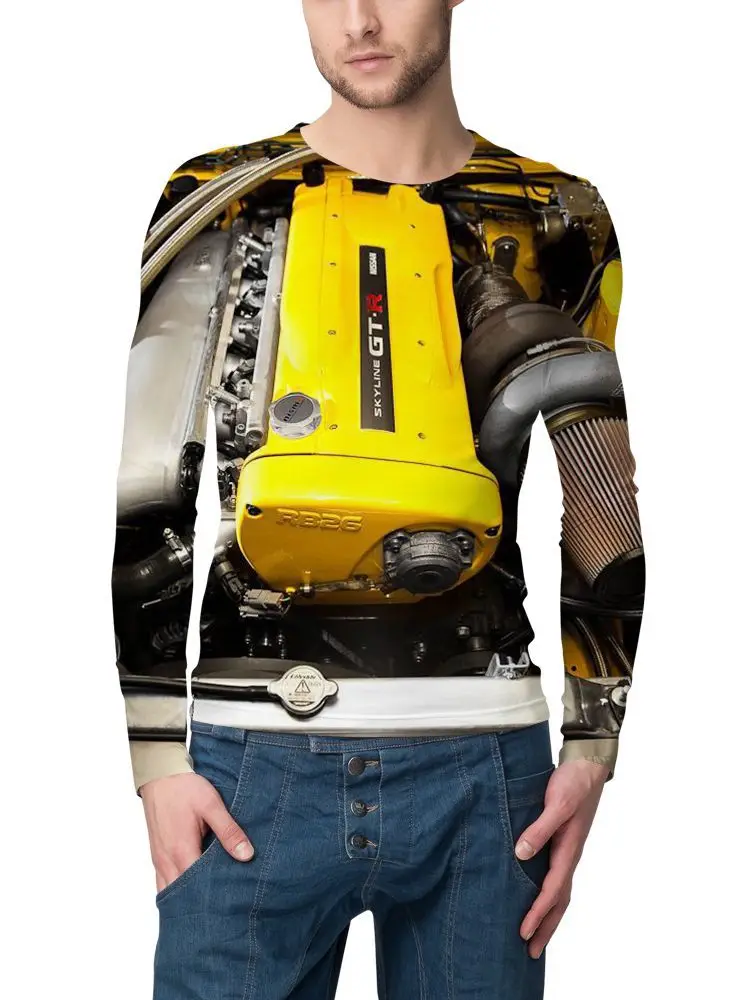 Свитшот мужской оверсайз с длинным рукавом и 3D-принтом | Мужская одежда