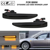 2x smoked dynamic led side marker lamp turn signal light for bmw 7 series e65 7 series e66 7 series e67 022001 072008