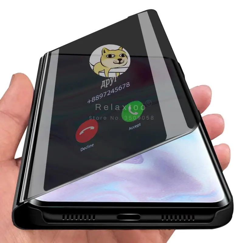 Умный зеркальный флип чехол для xiaomi note 10 чехлы xiomi mi not10 not10pro not 10pro note10 pro подставка