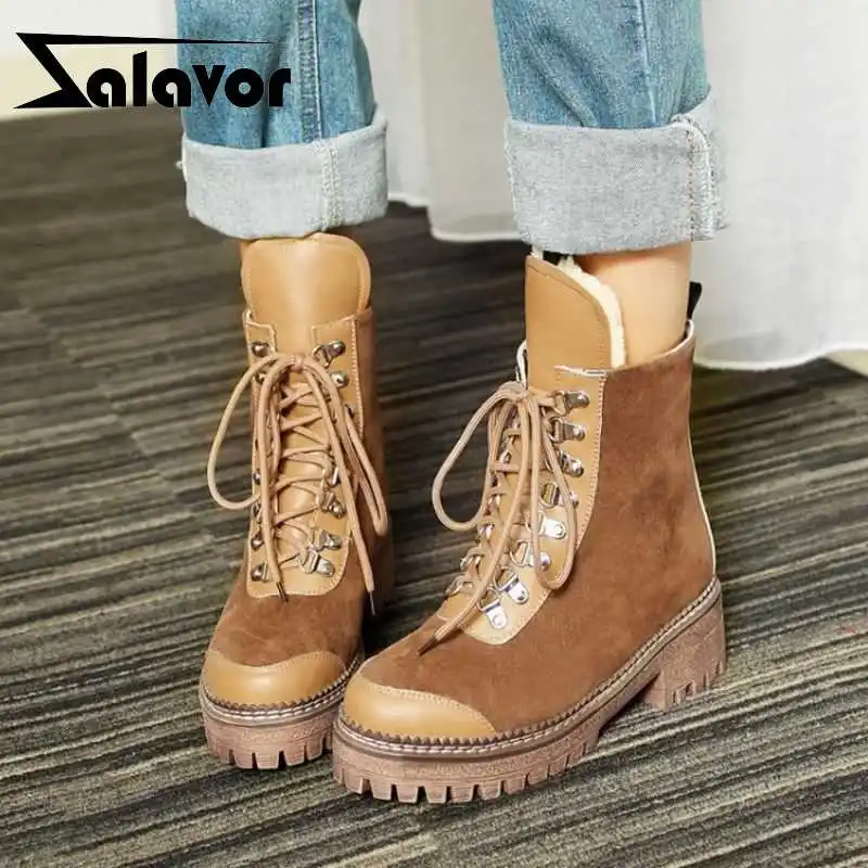Женские повседневные мотоциклетные ботинки ZALAVOR 2020 ботильоны на платформе