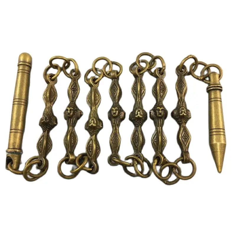 Chinese Old Copper Collection Pure Copper Nine-Section Whip