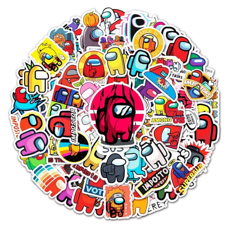

100PCS Cartoon Among Us Graffiti Stickers Kid Classic Toy Skateboard Suitcase Guitar Phone Computer Deco StickerChristmas Gift