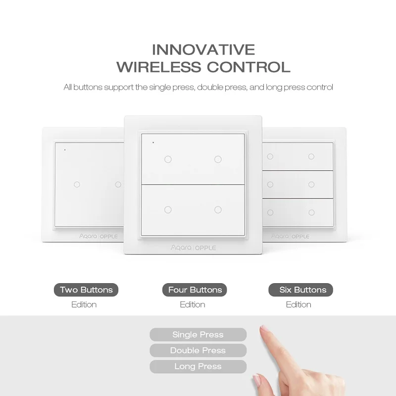 Беспроводной настенный переключатель Aqara Opple Zigbee 3 0 настраиваемый с беспроводным