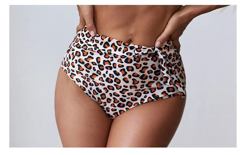 2021 Sexy Swimsuit Women Bikini  Women's Swimsuit One Shoulder Push Up Leopard High Waist Swimwear Bathing Suit Bikini Set