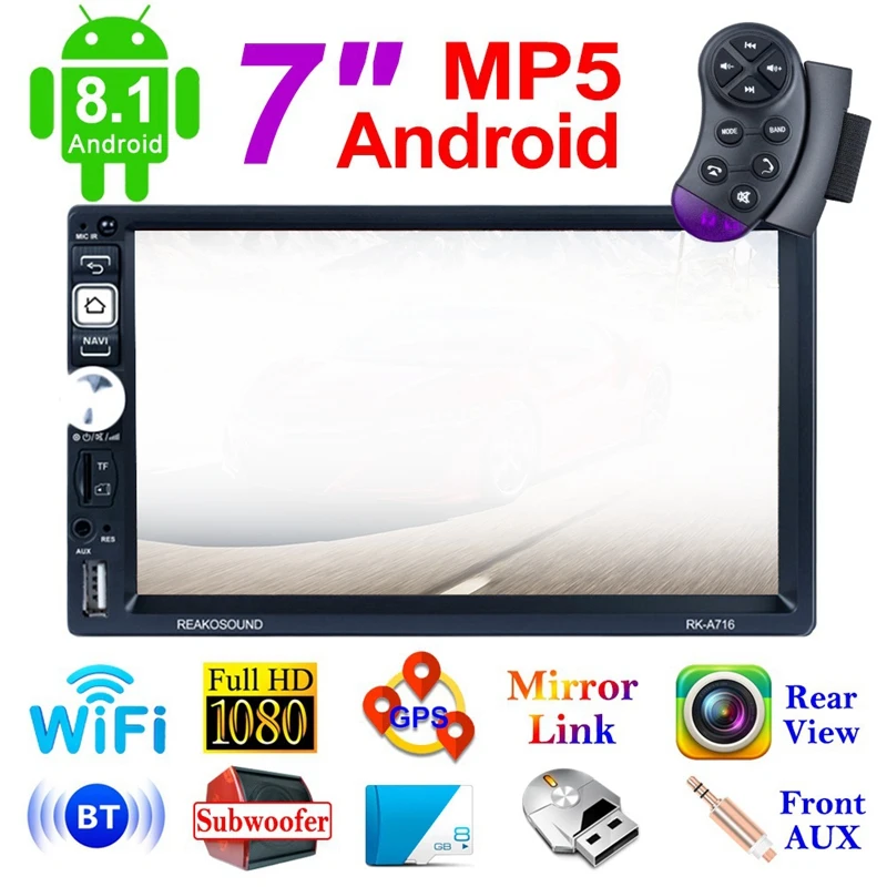 Автомагнитола 2 Din на Android 8 1 мультимедийный проигрыватель Mp5 7 дюймов с