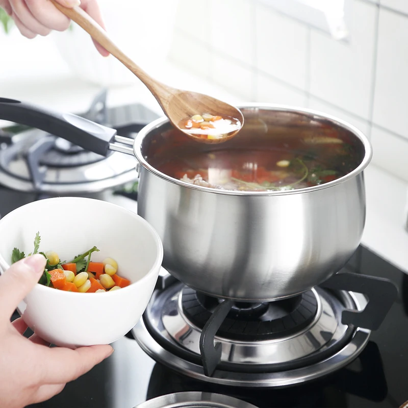 14 см/16 см/18 см Кастрюля из нержавеющей стали с антипригарным покрытием для приготовления супа кастрюля для подогрева молока мини кастрюля толстое дно кухонная посуда
