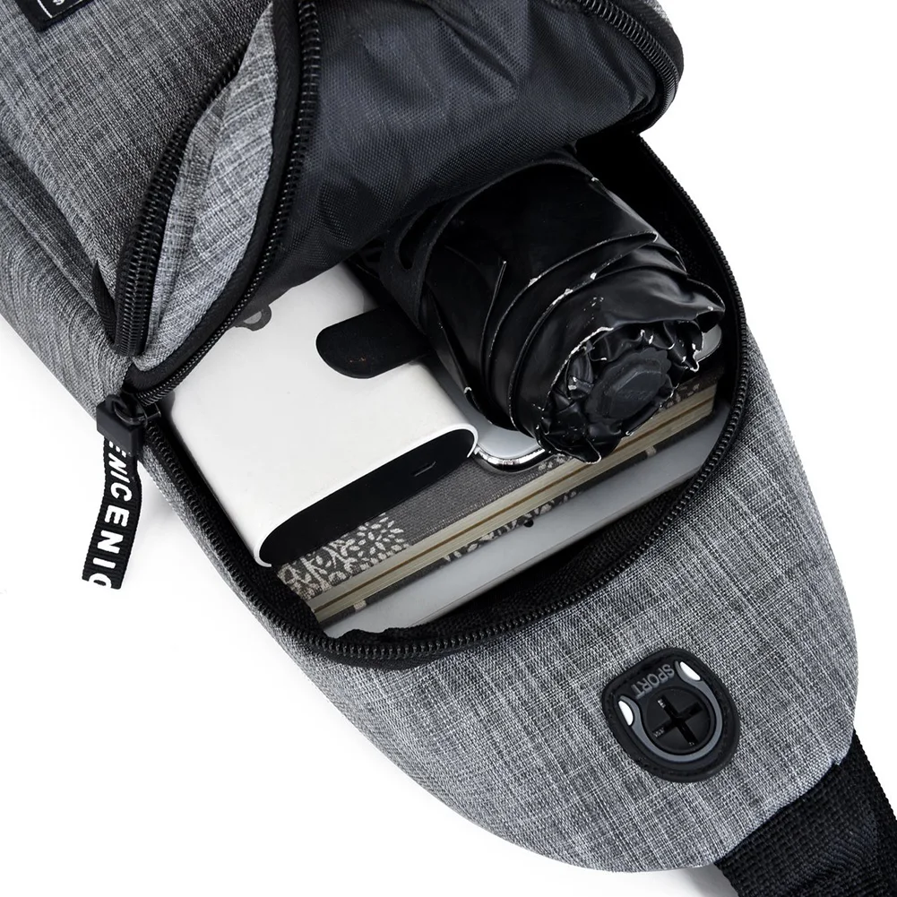 Сумка-Кроссбоди Мужская однотонная из ткани Оксфорд с несколькими карманами |