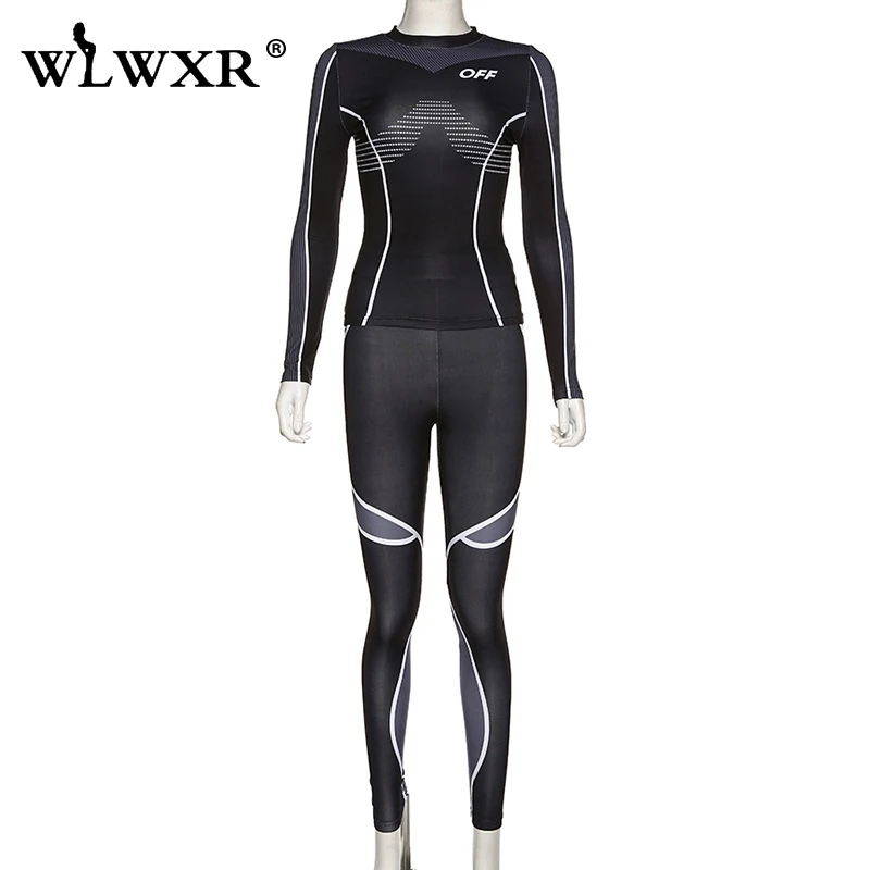 WLWXR зимние женский комплект 2 шт. спортивные костюмы одежда с длинным рукавом