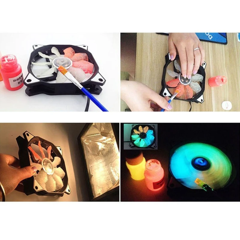 

3 Colors Super Bright Luminous Epoxy Resin Pigment Glow in The Dark Liquid Colorant Body Art UV Body Paint Set Each 15g